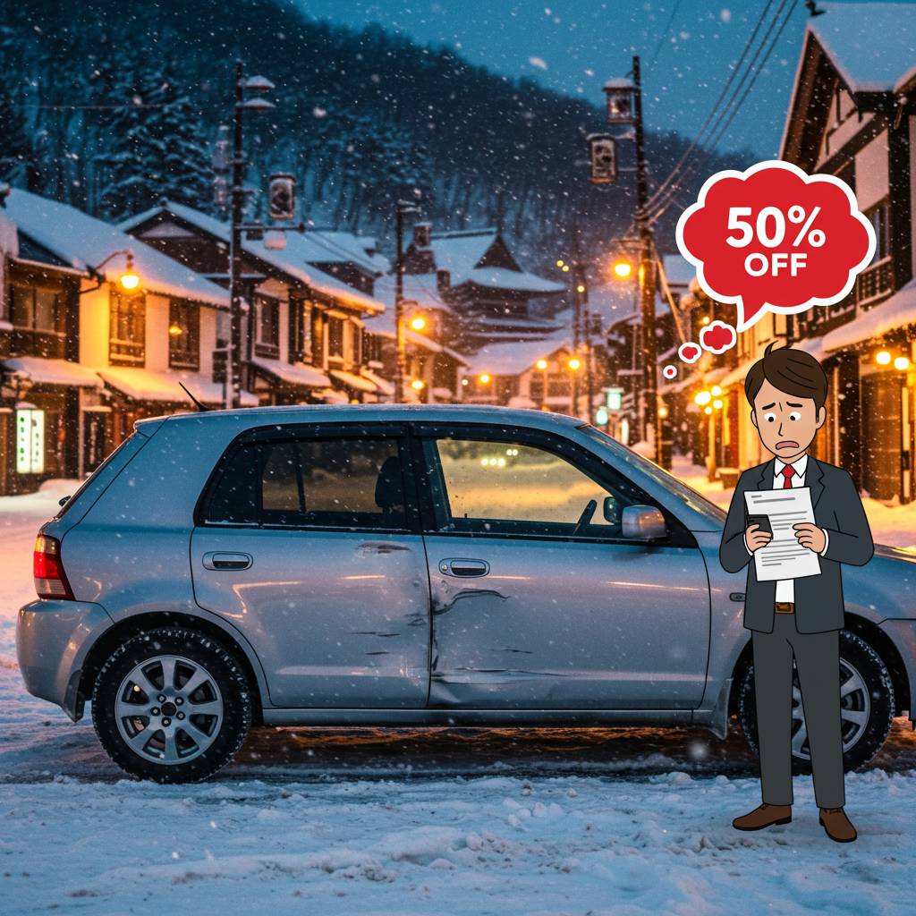 札幌雪道の悲劇…車のへこみ修理費用を半額にした驚きの交渉術｜ピッカーズ札幌店 – 札幌市の車のキズ・ヘコミ、板金修理専門店