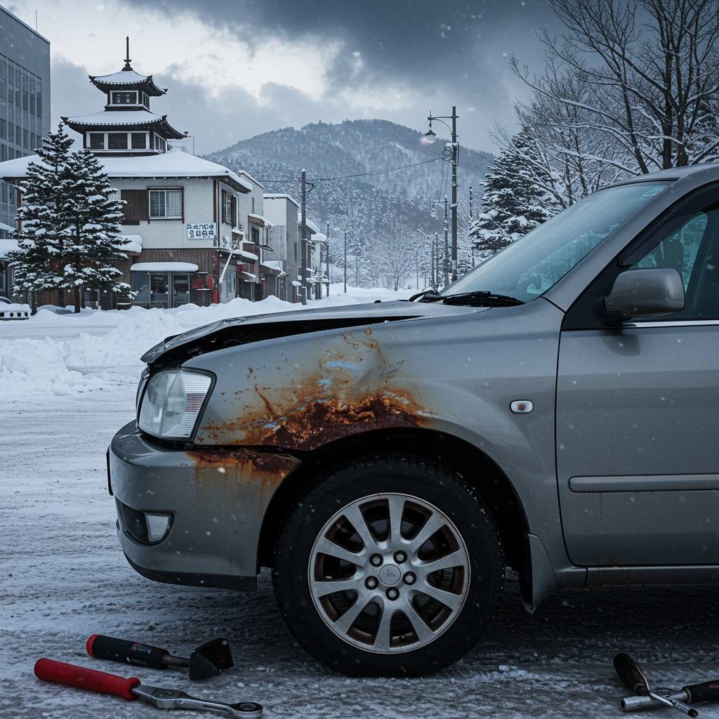 札幌で起きた！車のへこみ放置が招いた恐怖の錆問題とその対策｜ピッカーズ札幌店 – 札幌市の車のキズ・ヘコミ、板金修理専門店