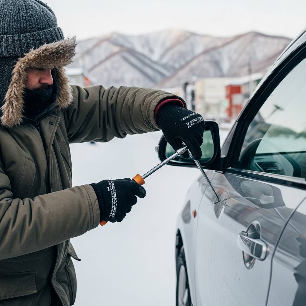 札幌の冬道で起きた車のへこみを自分で直す方法と注意点